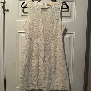 Black Swan Cream Textured Midi Dress